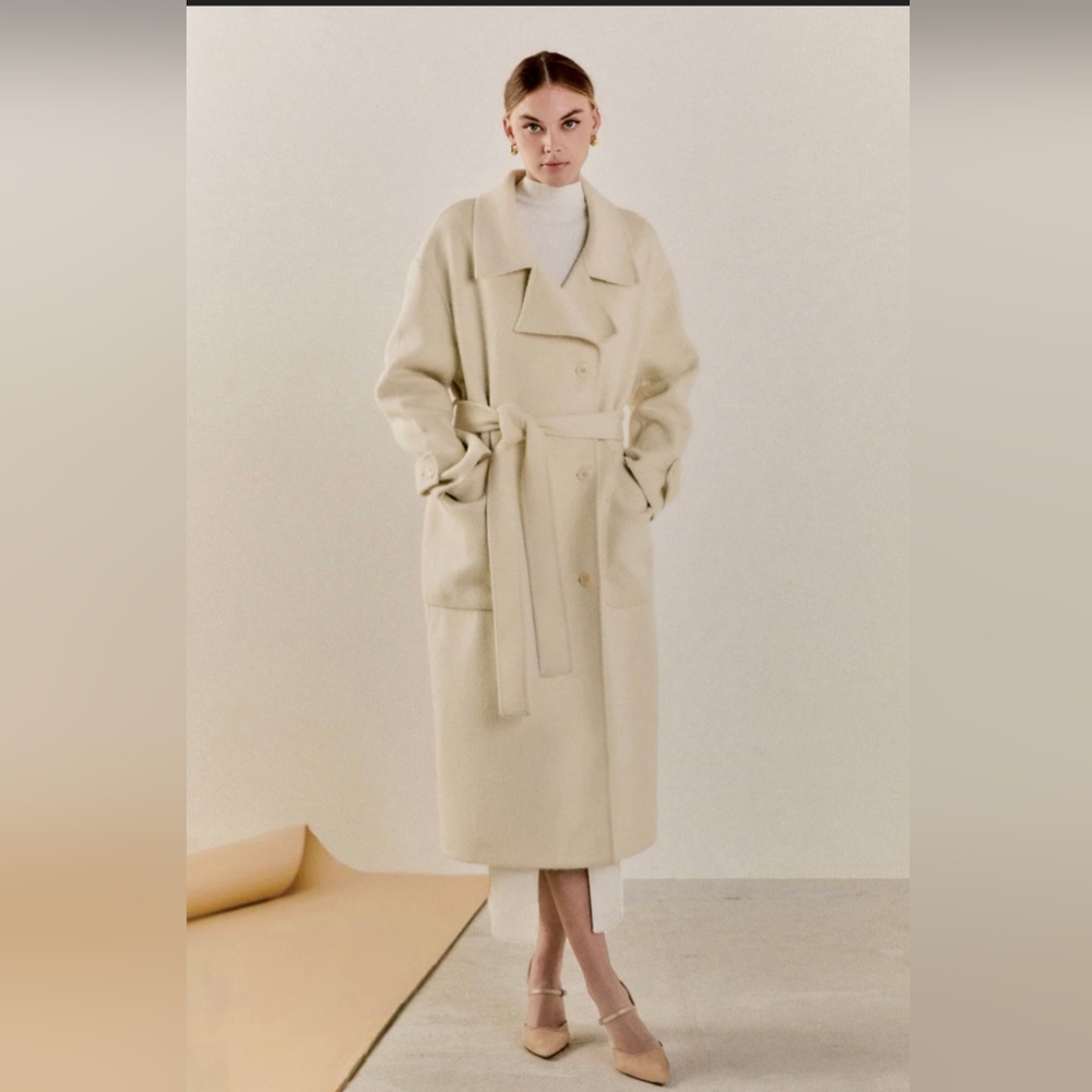 Endless Rose Handmade Blend Belted Maxi Coat